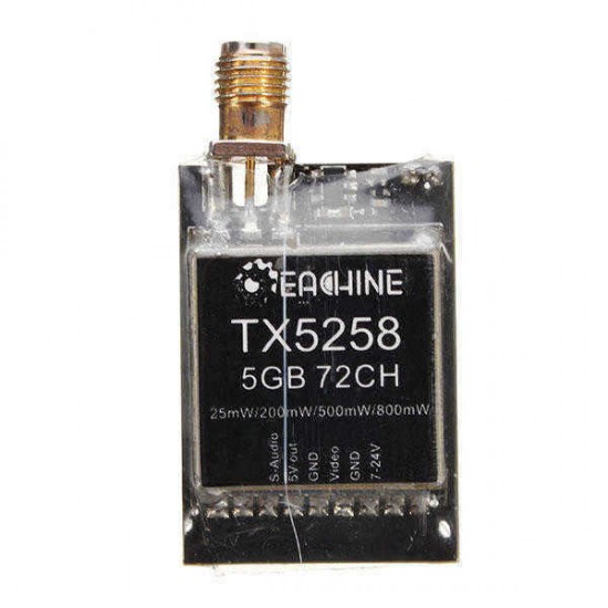 Eachine TX5258 5.8G 72CH 25/200/500/800mW Switchable FPV Transmitter Support OSD Configuring Smartaudio