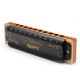 Easttop T008K 10 Hole Blues Harmonica A B C D E F G Key Black