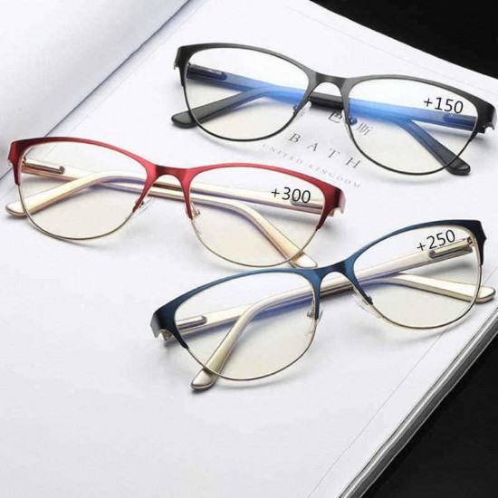 Elderly Ultralight Cat Eye Half Frame Reading Glasses Universal Presbyopic Eyeglasses