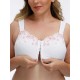 FULLGLADY Plus Size Embroidery Wireless Full Cup Front Closure Bra