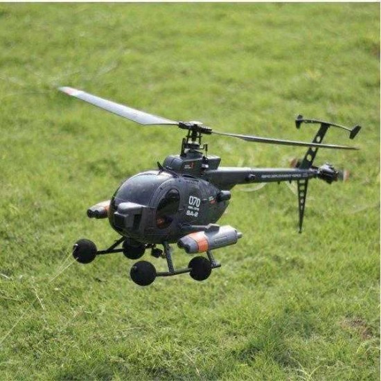 FX070C 2.4G 4CH 6-Axis Gyro Flybarless MD500 Scale RC Helicopter