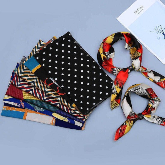 Fashion Girls Small Square Scarf Printed Foulard Neckerchief Bandana Scarves Vintage Style Scarf