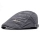 Fashion Mens Cotton Stripe Painter Beret Caps Outdoor Adjustable Newsboy Peaked Cap