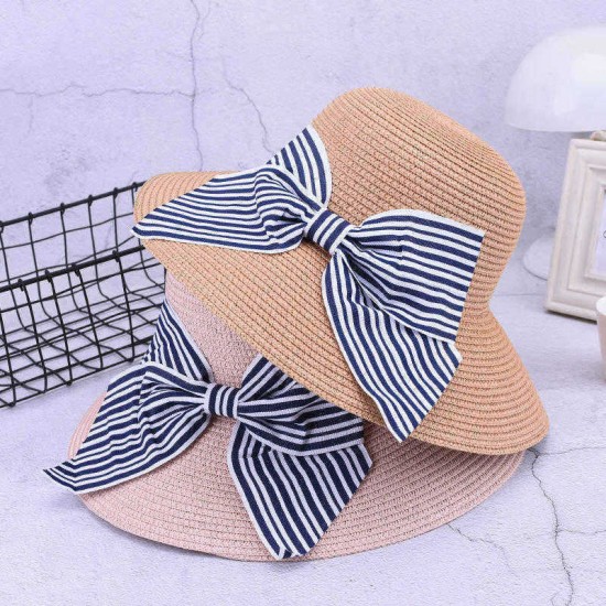 Fashion Outdoor Summer Sun Protection Wide Brimmed Floppy Hat With Bowknot for Women