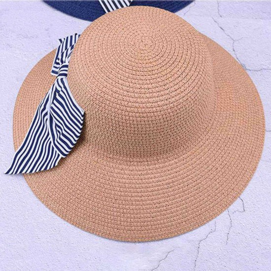 Fashion Outdoor Summer Sun Protection Wide Brimmed Floppy Hat With Bowknot for Women