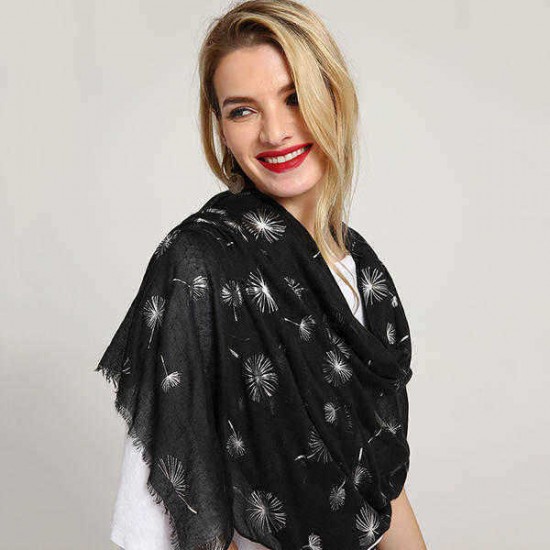 Fashion Summer Cotton Lightweight Dandelion Printting Scarf Unique Women Outdoor Shawl