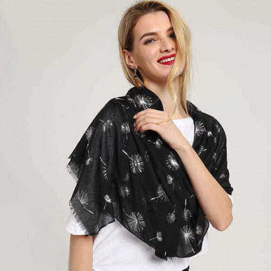 Fashion Summer Cotton Lightweight Dandelion Printting Scarf Unique Women Outdoor Shawl