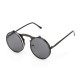 Fashion UV400 Men Women Retro Personality Metal Frame Flip Sunglasses