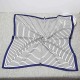 Fashion Vintage Geometric Silk Small Kerchief Women Shawl Spring Lattice Stripe Square Shawl Scarf