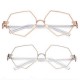 Fashion Women Gold Silver Polygon Eyeglasses Vintage Pearl Nose Support Clear Lens Glasses