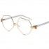 Fashion Women Gold Silver Polygon Eyeglasses Vintage Pearl Nose Support Clear Lens Glasses