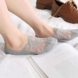 Fashion Women Lace Antiskid Invisible Boat Socks Summer Breathable Thin Low Cut Hosiery