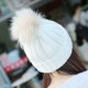 Fashion Women Winter Ski Knit Beanie Hat Thicken Windproof Skull Cap with Wool Ball