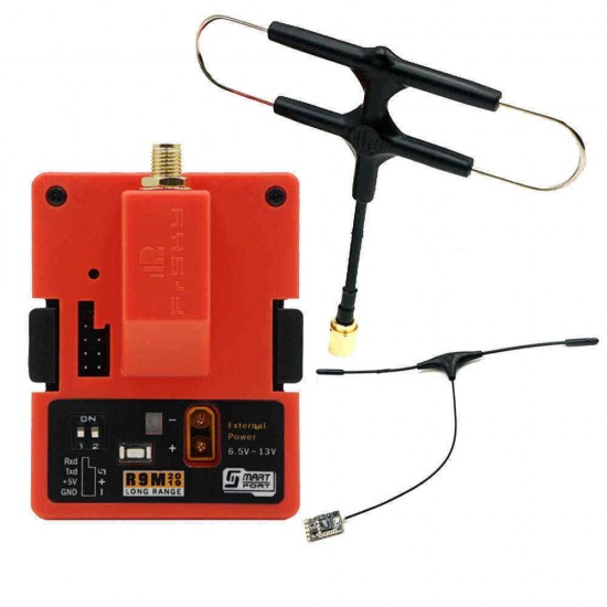 FrSky R9M 2019 900MHz Long Range Transmitter Module and R9 MM Receiver with Mounted Super 8 and T antenna