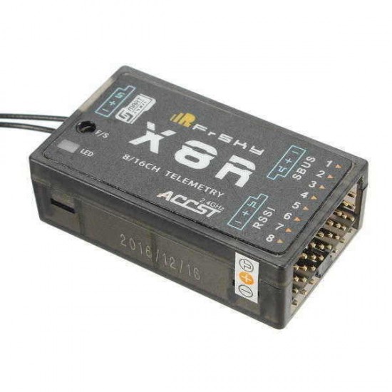 FrSky X8R 2.4G 16CH SBUS Smart Port  Full Duplex Telemetry Receiver With New Antenna