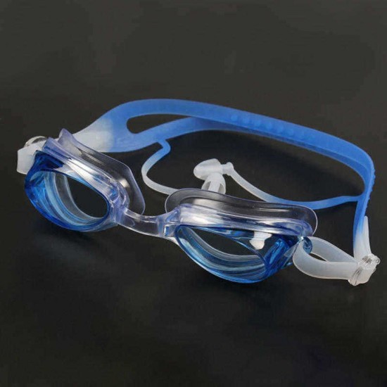 HD Waterproof Anti-fog Swimming Goggles with Earplug PC Anti-UV Eyewear Glasses with Case