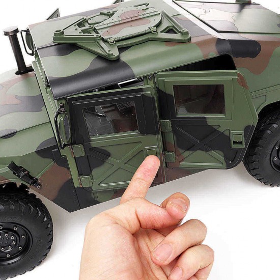 HG P408 Upgraded Light Sound 1/10 2.4G 4WD 16CH 30km/h RC Car U.S.4X4 Military Vehicle Truck without Battery Charger