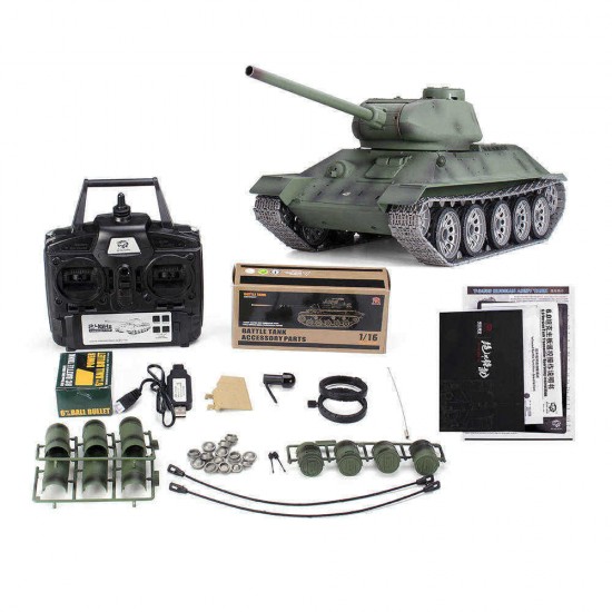 Henglong 3909 2.4G 1/16 Metal T34 2.4G RC Tank Car Vehicle Models 6.0 Version