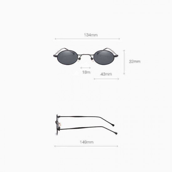 High-definition Visual UV 400 Protection Easy to Clean Small Round Frame Metal Sunglasses