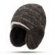 Imitation Rabbit Fur Earmuffs Knit Hat Men Women Winter Windproof Warm Beanie Cap