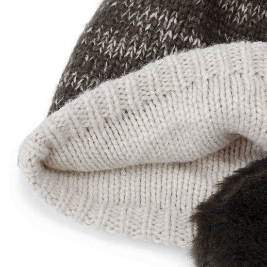 Imitation Rabbit Fur Earmuffs Knit Hat Men Women Winter Windproof Warm Beanie Cap