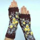 Jacquard Floral Cotton-Blend Glove