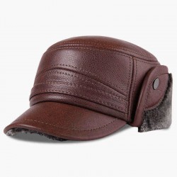 L/ XL/2XL Middle-aged First Layer Cowhide Windproof Trapper Hat Thicken Plus Velvet Hunting Hat