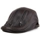 L/ XL/2XL Middle-aged Leather Windproof Painter Beret Hat Adjustable Thicken Newsboy Caps