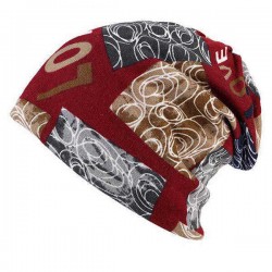 LOVE Printed Beanie Hat For Women Multi-function Autumn Warm Bonnet Hat and Collar Scarf