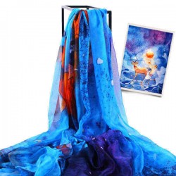 LYZA 200CM Women Soft Long Scarf Shawl Multifunction Digital Printing Sunscreen Beach Towel