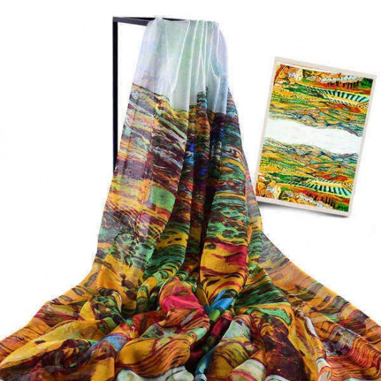 LYZA 200CM Women Soft Long Scarf Shawl Multifunction Digital Printing Sunscreen Beach Towel