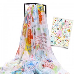 LYZA 200CM Women Soft Long Scarf Shawl Multifunction Digital Printing Sunscreen Beach Towel