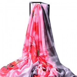 LYZA Women Long Flower Print Beach Shawl Casual Outdoor Anti-UV Soft Scarves