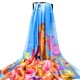 LYZA Women Long Flower Print Beach Shawl Casual Outdoor Anti-UV Soft Scarves