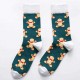 Ladies Chiristmas Pattern Jacquard Cotton Middle Tube Socks Casual Outdoor Socks