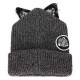 Ladies Female Knitted Beanies Lace Devil Horns Diamond Woolen Orechiette Novelty Hat