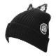 Ladies Female Knitted Beanies Lace Devil Horns Diamond Woolen Orechiette Novelty Hat