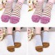 Ladies Five Toes Socks Simple Fashion Cotton Striped 4-Pair Set Ankle Toe Socks