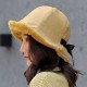 Ladies Winter Rabbit Fur Cuffs Bucket Cap Casual Warm Bowknot Hat