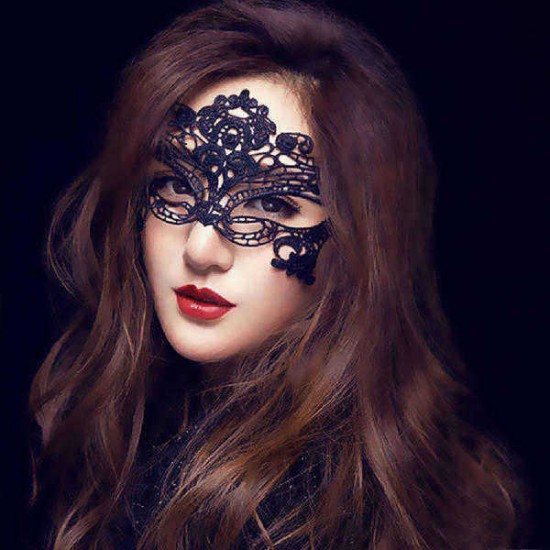 Lady Gril Sexy Black Lace Hollow Face Mask For Masquerade Party Fancy Costume Dress Half Face