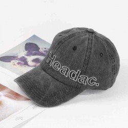 Letter Embroidered Washed Denim Baseball Cap Men Women Street Outdoor Visor Cap