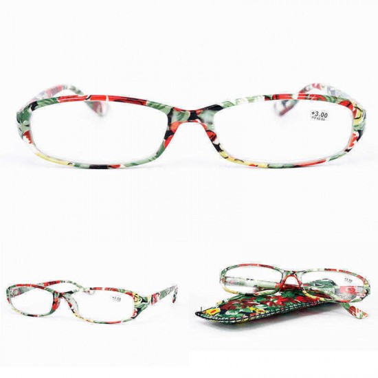 Lightweight Full Frame Floral Resin Reading Glasses Anti-Fatigue Computer Presbyopic Glasses