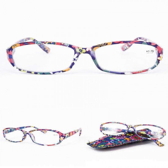 Lightweight Full Frame Floral Resin Reading Glasses Anti-Fatigue Computer Presbyopic Glasses