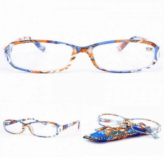 Lightweight Full Frame Floral Resin Reading Glasses Anti-Fatigue Computer Presbyopic Glasses