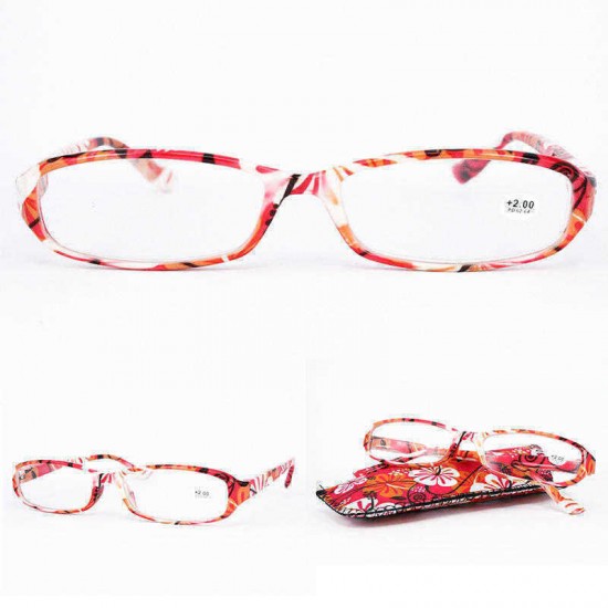 Lightweight Full Frame Floral Resin Reading Glasses Anti-Fatigue Computer Presbyopic Glasses