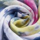 Linen Lightweight Peony Chiness Watercolor Painting Scarf Summer Breathable Flower Shawl For Women