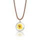 Lovely Dried Flowers Crystal Ball Pendant Wax Rope Clavicle Necklaces