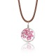 Lovely Dried Flowers Crystal Ball Pendant Wax Rope Clavicle Necklaces