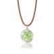 Lovely Dried Flowers Crystal Ball Pendant Wax Rope Clavicle Necklaces