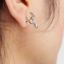 Lovely Water Tap Wrench Ear Stud Art Earrings